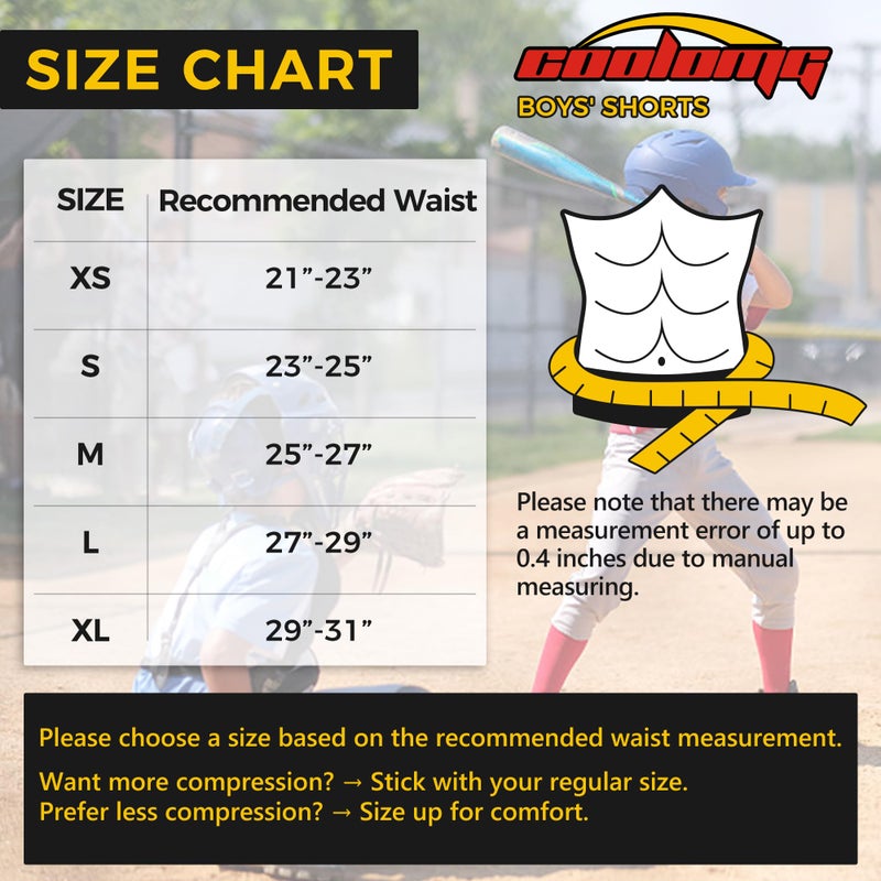 COOLOMG Youth Boys Compression Shorts with Protective Cup Sliding Underwear for Baseball Lacrosse Football Black M - Image 4